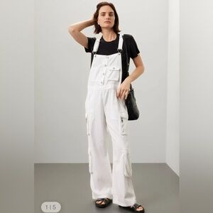 Blank NYC white cargo overalls size small
